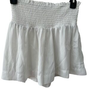 Pants Store Smocked Flowy Shorts‎ XS White High Waist Skort Style Summer Beach